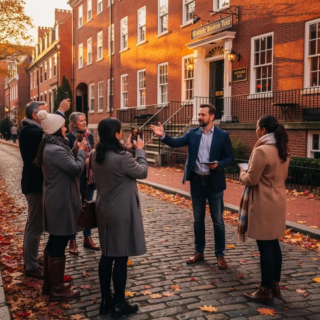Grupa turystów eksplorująca malownicze tereny Ameryki podczas zorganizowanej wycieczki.