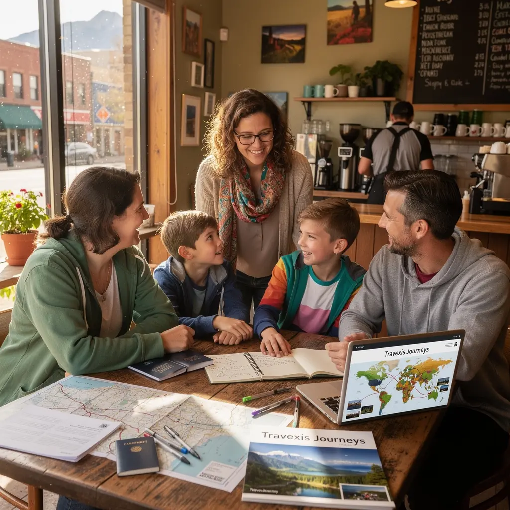Ekspert planowania podróży analizujący mapę Stanów Zjednoczonych.