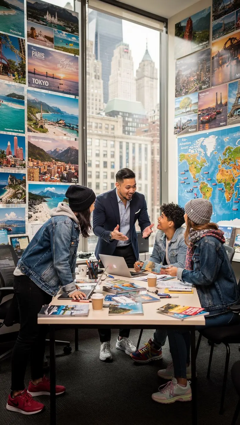 Rodzina cieszy się wspólnym czasem podczas spędzania dnia w malowniczej okolicy.