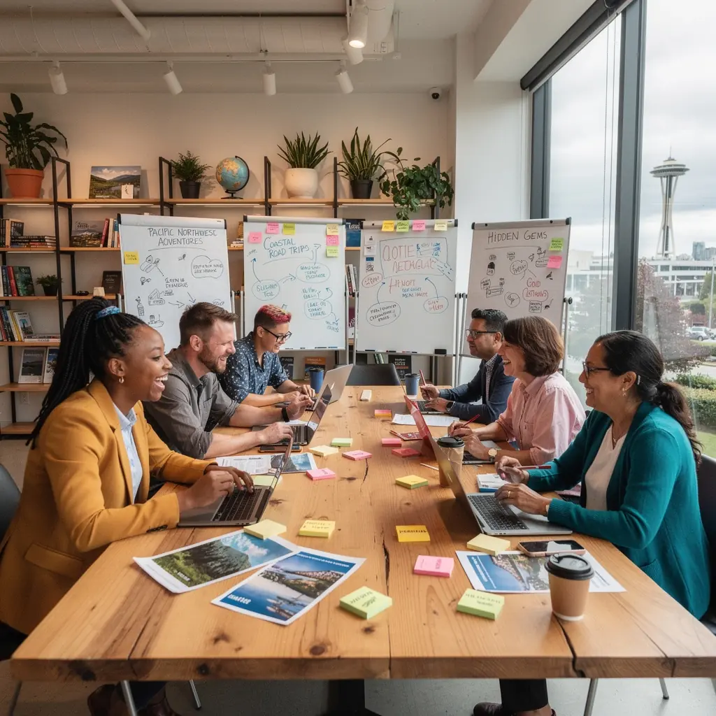 Zespół ekspertów organizujących aktywności turystyczne w malowniczych miejscach.