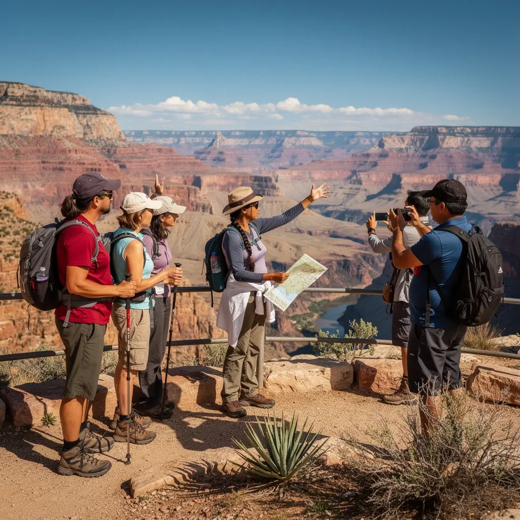 Ekspert planowania podróży omawia szczegóły wyjazdu z klientem w biurze.